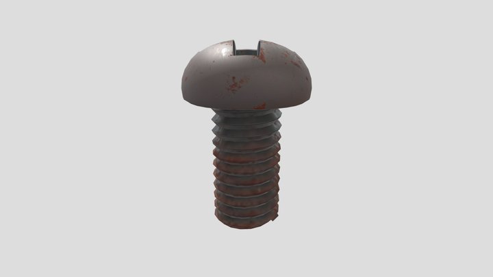 Screw-Rusted 3D Model