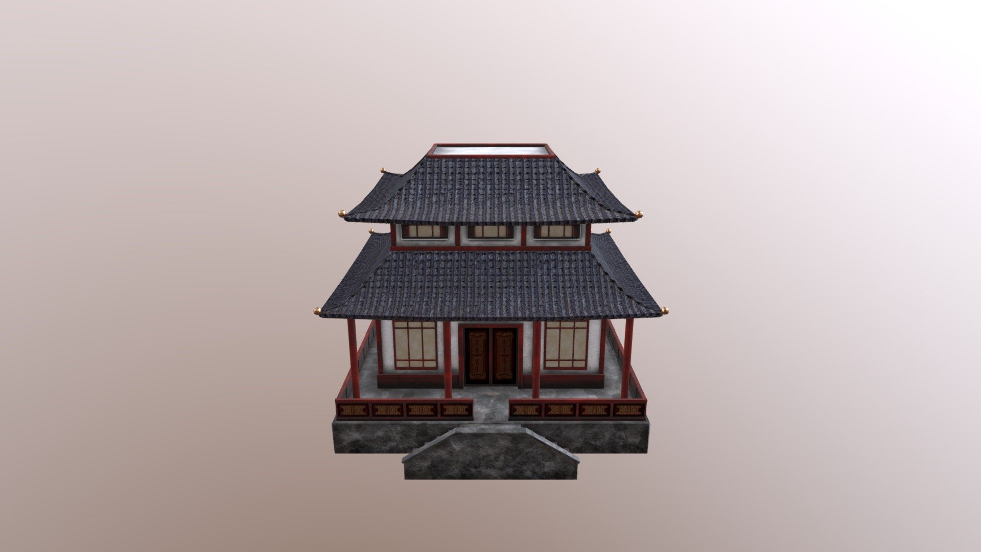 Asian House - 3D model by Vanri [04a8b43] - Sketchfab