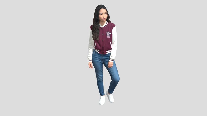 Maroon Varsity Jacket Portrait – Modello 3D gratuito STL