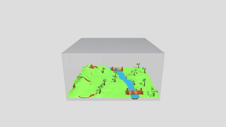 Low poly terrain 3D Model