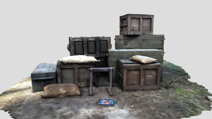 boxes and ammunition crates 3D Model