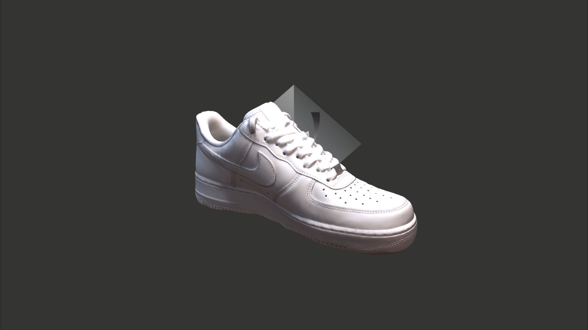 3D model AF1 - This is a 3D model of the AF1. The 3D model is about a white shoe with a grey sole.