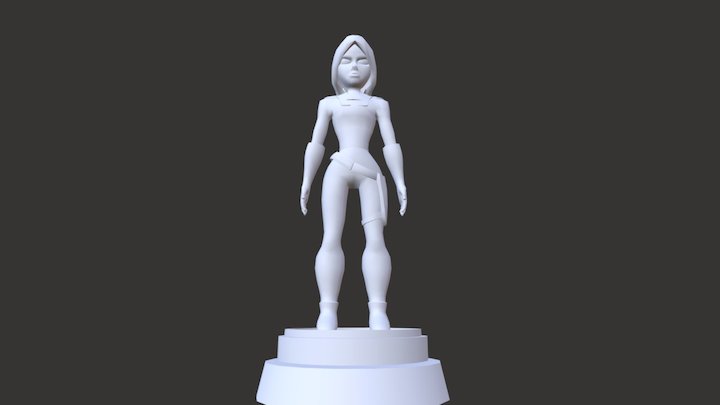 Cartoon Gamora - No Texture 3D Model