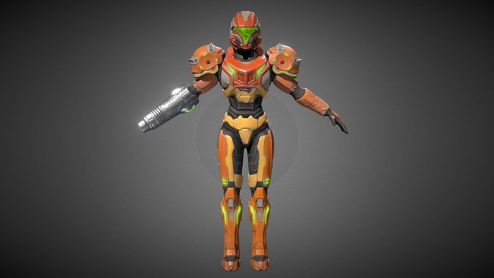 Spartan Samus A-pose 3D Model