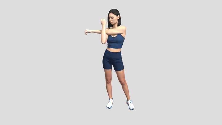 Stretching Pose In Navy Workout Set – Free 3D Model STL