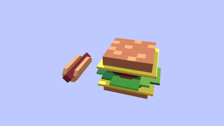 Burguer & Hot-Dog In Blockbench