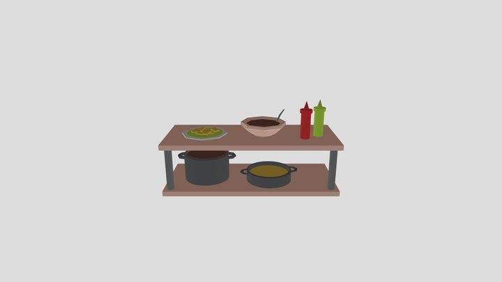 Low Poly Fast food 3D Model