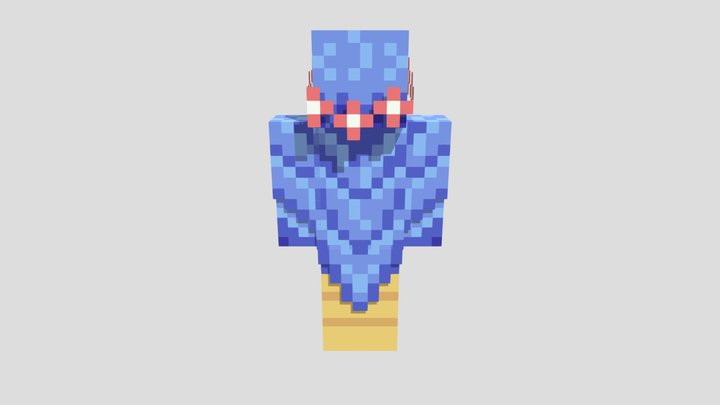 Blue Bird with Flower Crown 3D Model