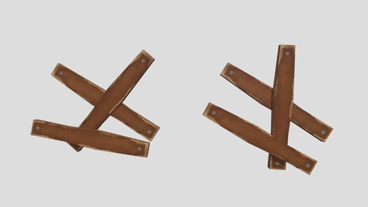 wooden boards chicken gun 3D Model