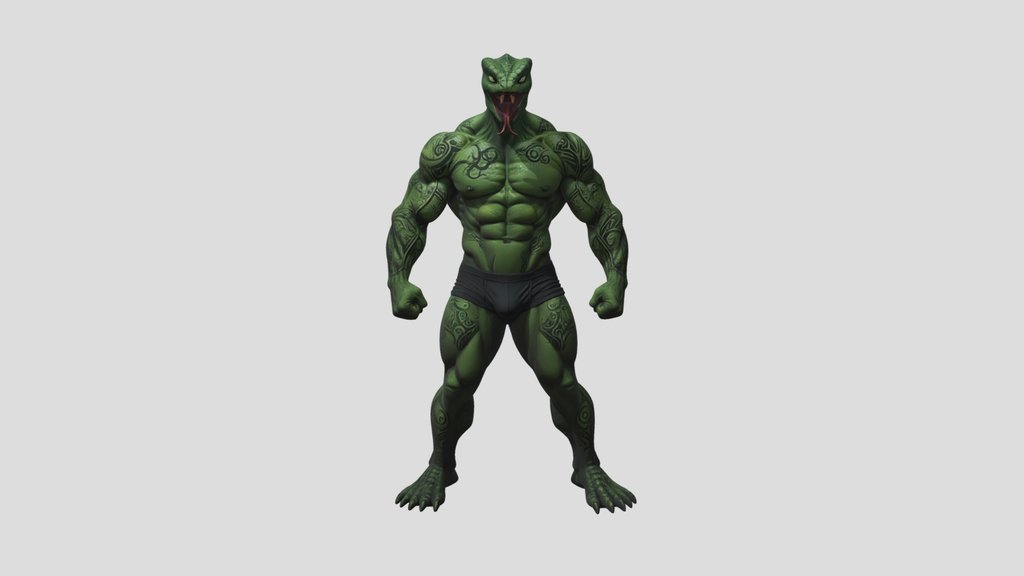 lizard man 3d model