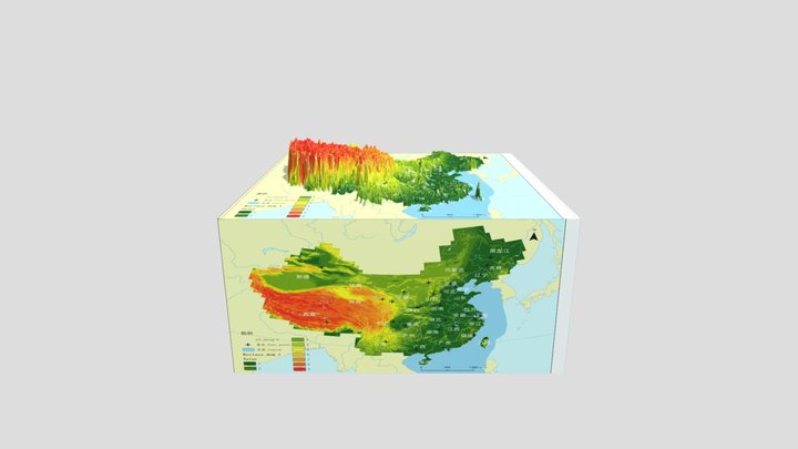 三维东亚地形模型，永久免费向教学用途开放使用 3D Model