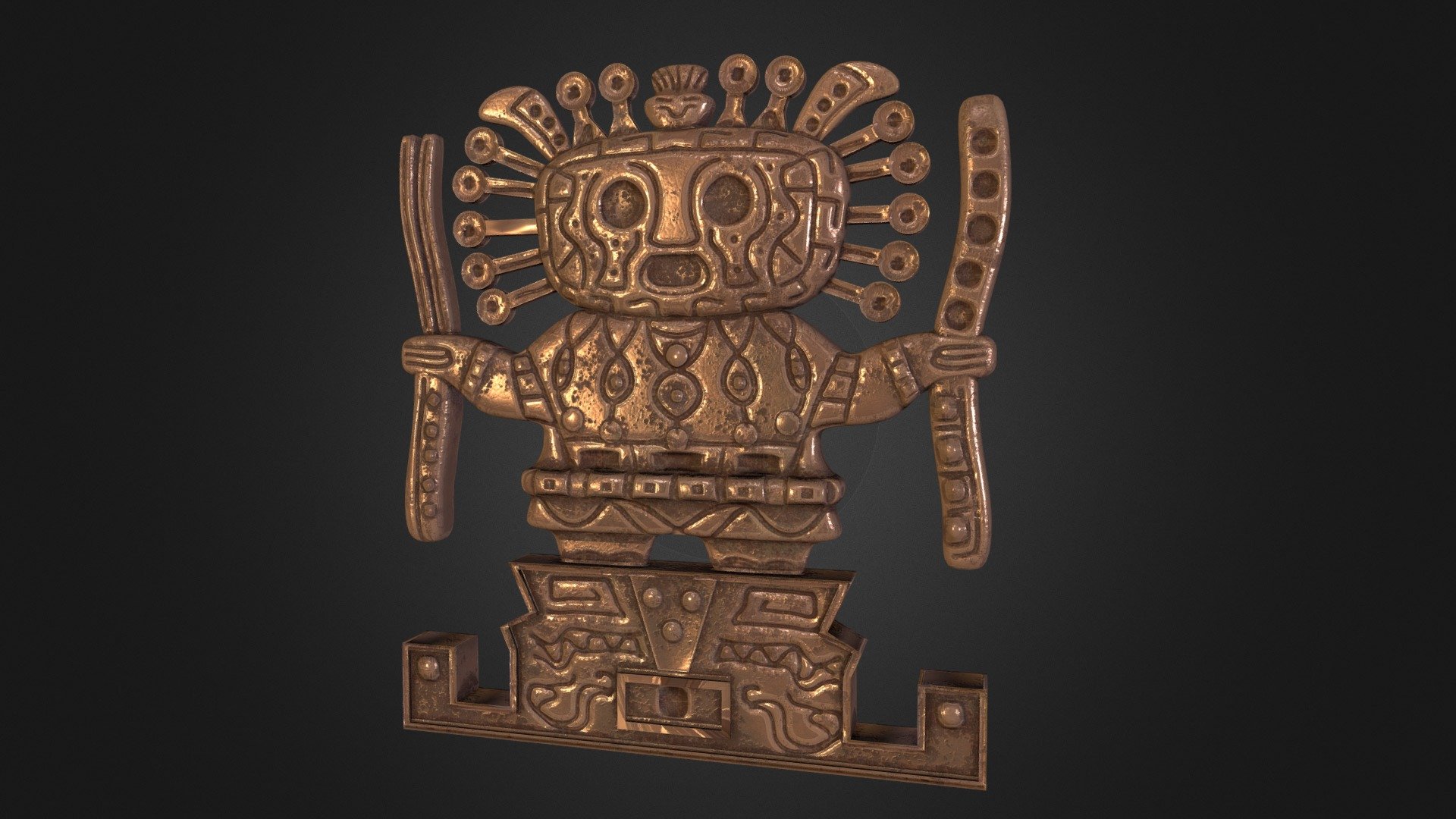 Encadrée Imprimer-Antique Inca Dieu créateur Viracocha photo mythique mythologie
