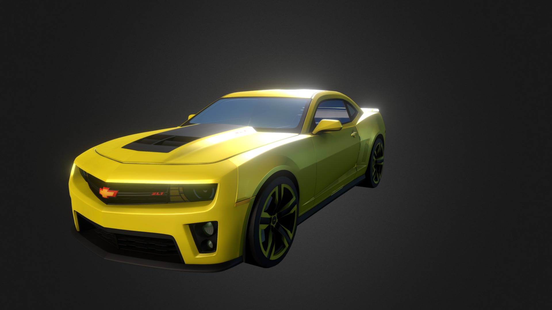 3D model 2012 Chevrolet Camaro ZL1 - This is a 3D model of the 2012 Chevrolet Camaro ZL1. The 3D model is about a yellow sports car.