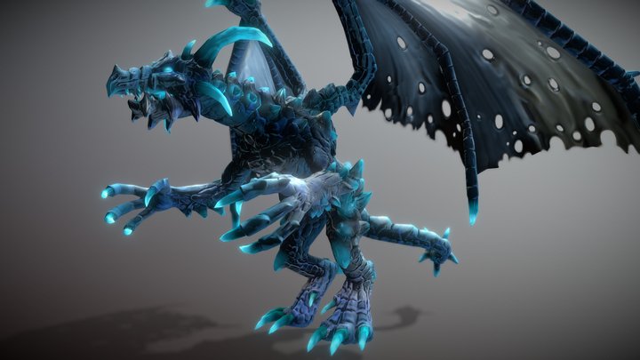 Ice Elemental Dragon 3D Model
