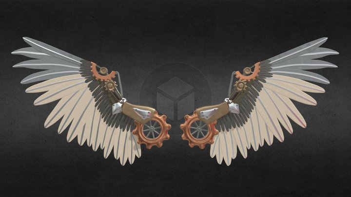 steampunk mechanical wings 3D Model