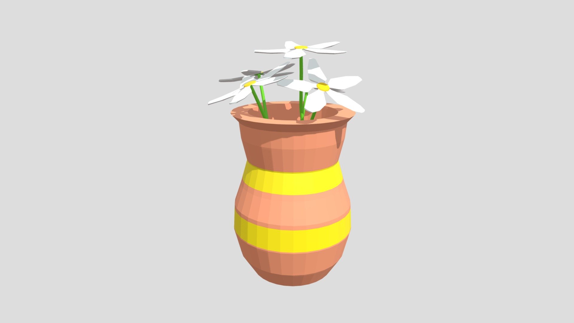 Low Poly, Old-style Flower Vase