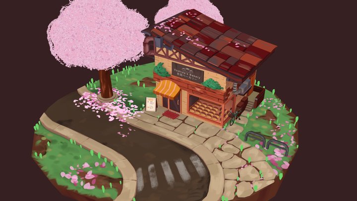 Japanese bakery 3D Model
