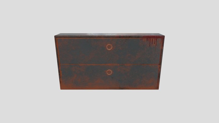 Dirtied and bloodied cabinet lowpoly 3D Model