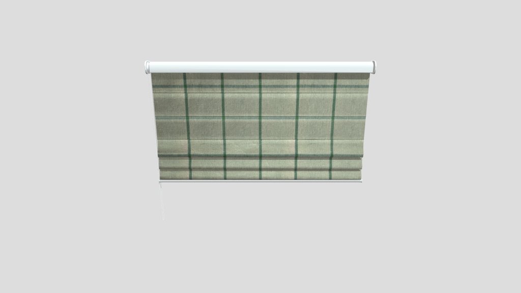 Roman Blinds Half Green Checkered