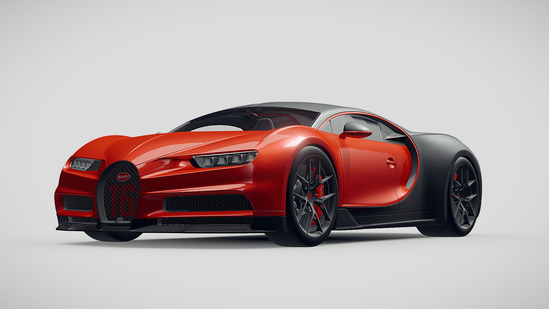 3D model Bugatti Chiron Sport 2019 - This is a 3D model of the Bugatti Chiron Sport 2019. The 3D model is about a red sports car.