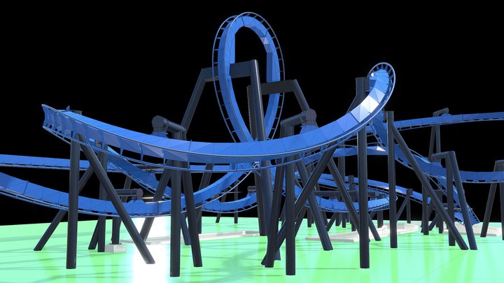 Batman: The Ride - B&M Invert Coaster 3D Model