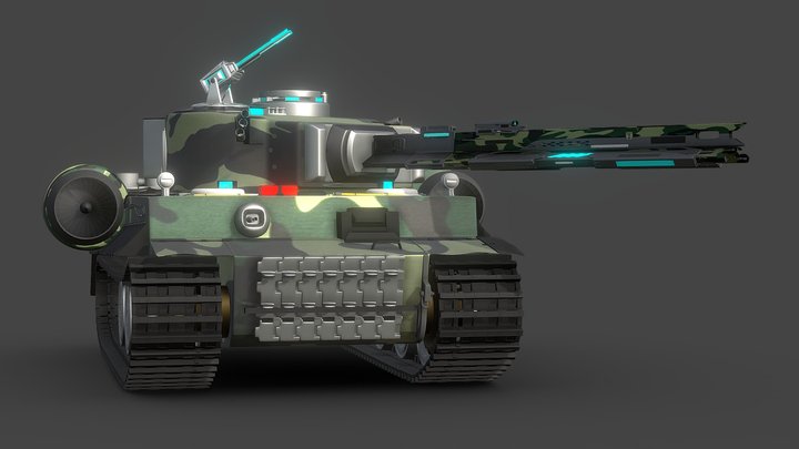 Tiger-X Prototype – Retro-Futuristic Heavy Tank 3D Model