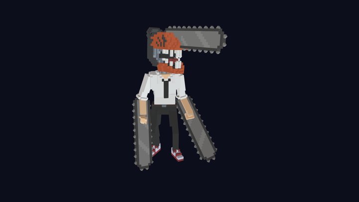 Chainsaw Man - Low Poly Voxel Character 3D Model