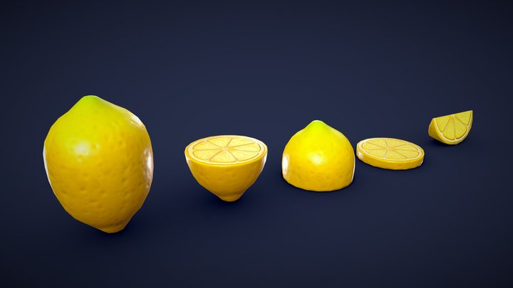 Stylized Lemon - Low Poly 3D Model