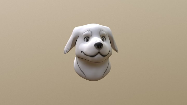 白い犬モデルV1.1 3D Model