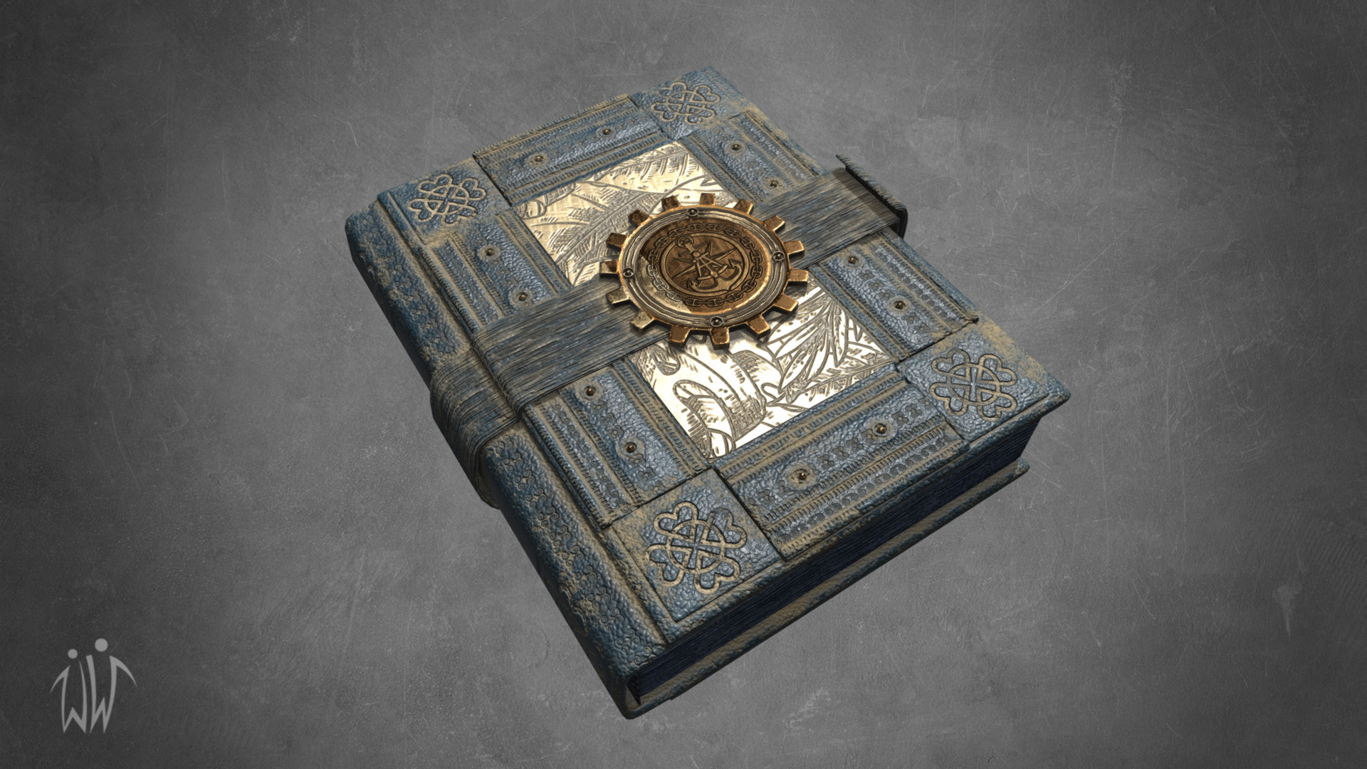 3D model Steampunk Book - This is a 3D model of the Steampunk Book. The 3D model is about a gold and black box.