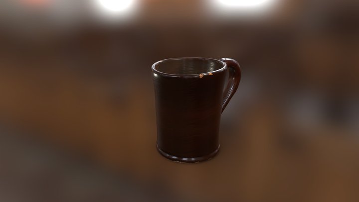 Hidden Town in 3D - Brown Glazed Mug 3D Model