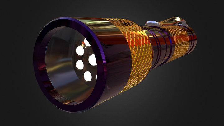 Led Metal Flashlight 3D Model
