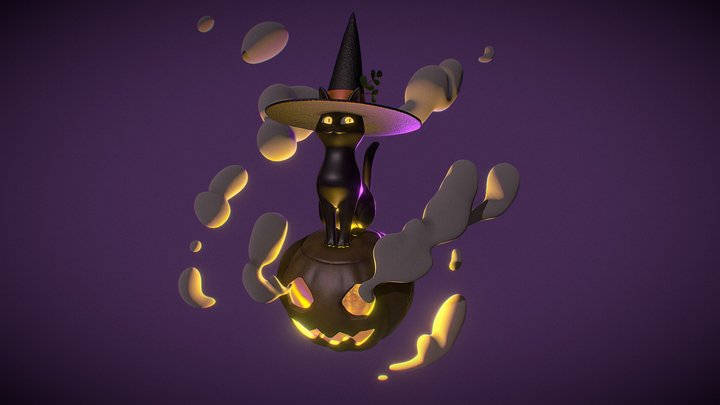Halloween Cat 3D Model
