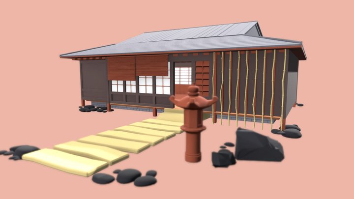 Japanese Hut 3D Model