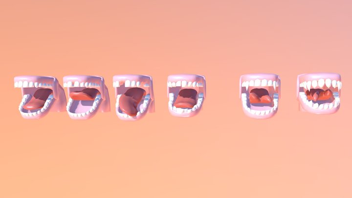 Low Poly Dentures (Rigged) 3D Model