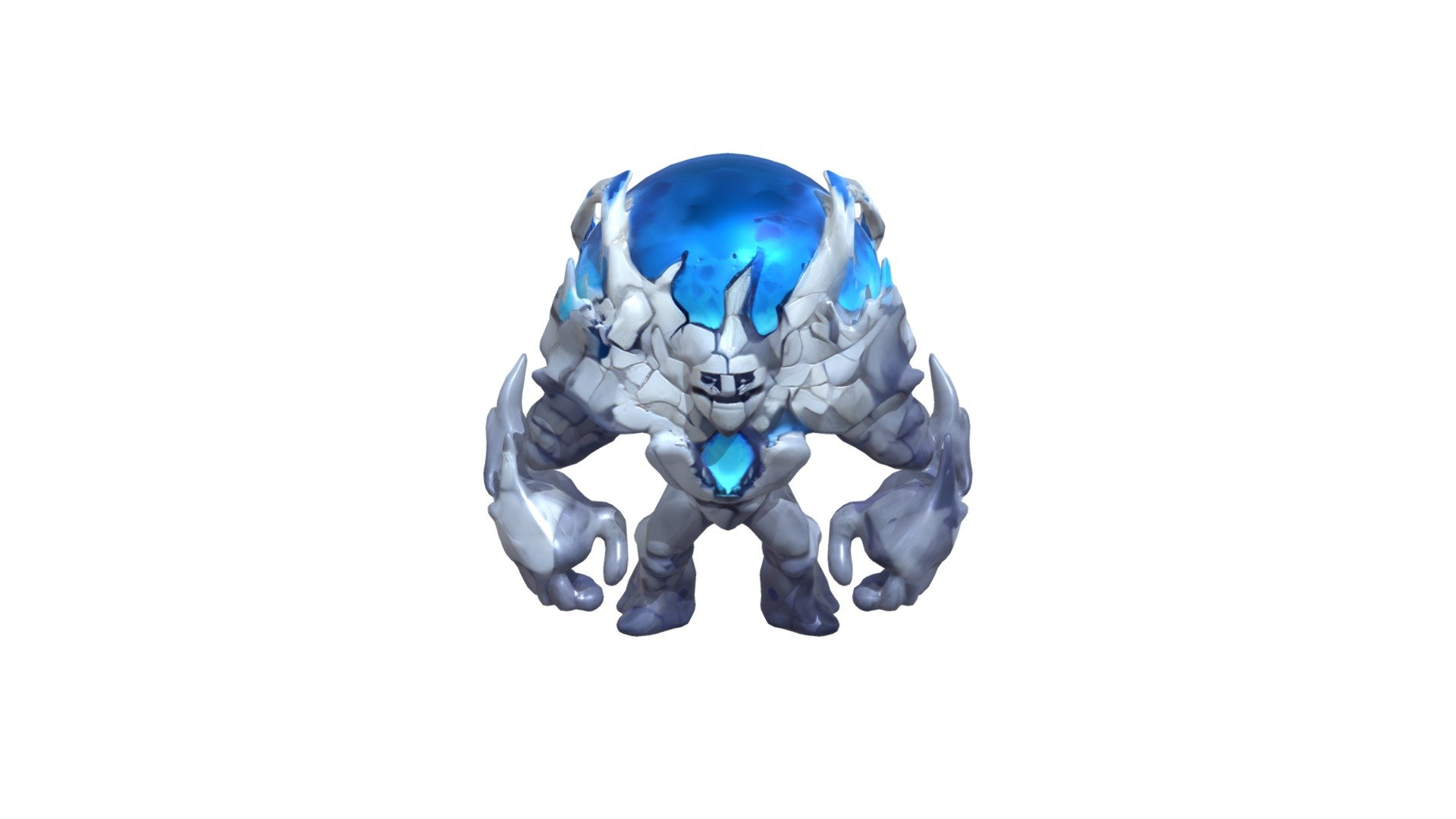 Blue/White Crystal Golem (Vivid Colors) - Download Free 3D model by ...