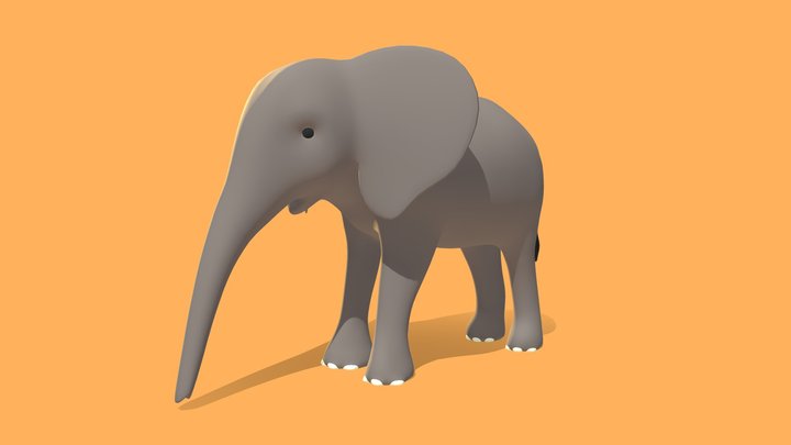 Elephant Calf - Stylized 3D Model