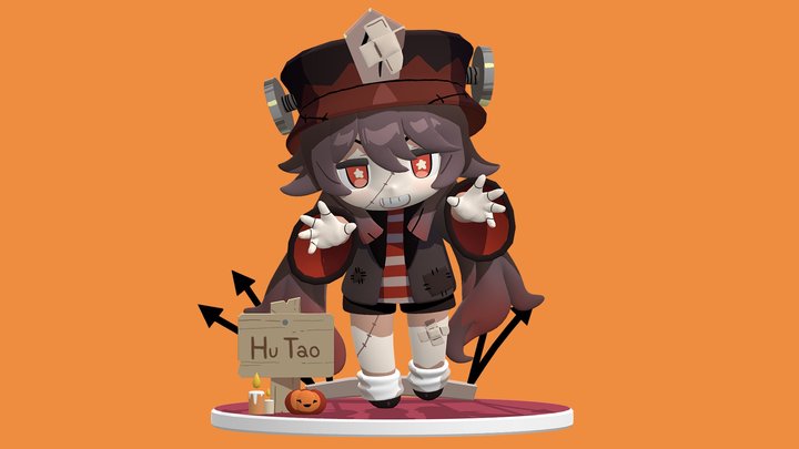 Hu Tao Halloween 3D Model
