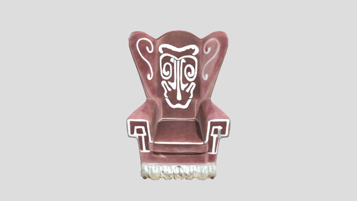 Velvet Throne Chair 3D Model