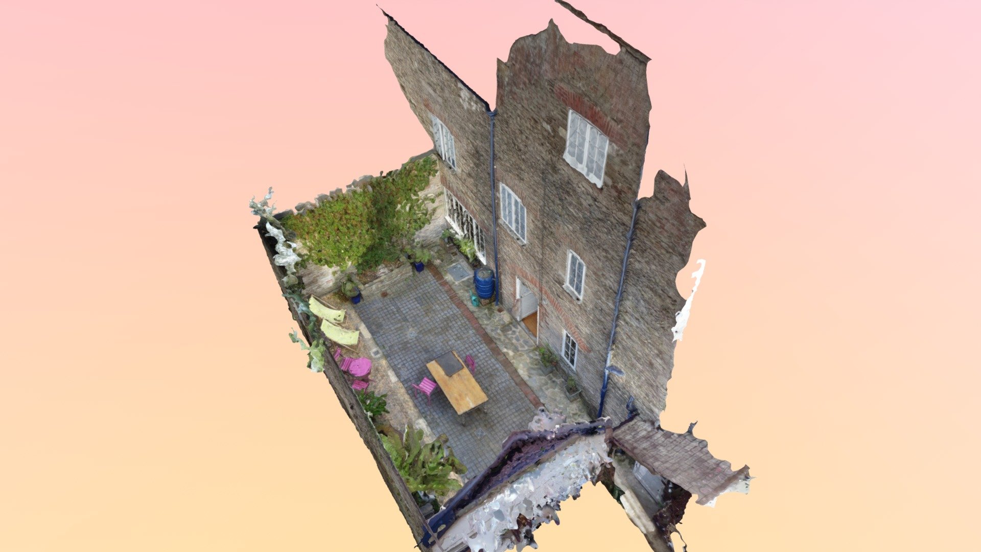 Example Courtyard Simplified 3d Mesh