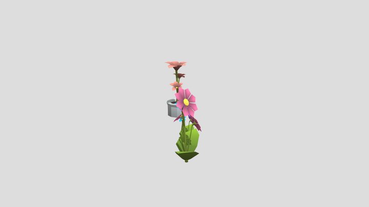 Low Poly Flowers Pack 3D Model