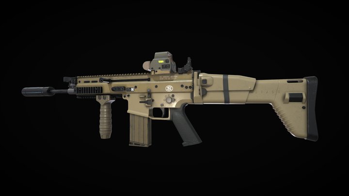 FN Scar-H 3D Model