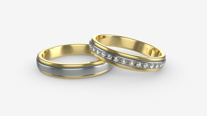 Gold Diamond Ring Jewelry 08 3D Model