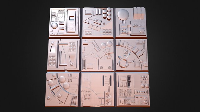 Tiles of Death Star 3D Model