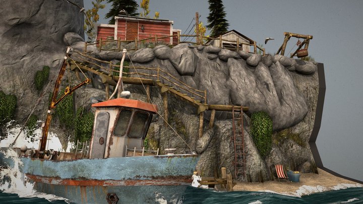 DAE Diorama - By The Ocean 3D Model
