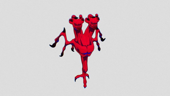Doble Headed Fire Dragon 3D Model