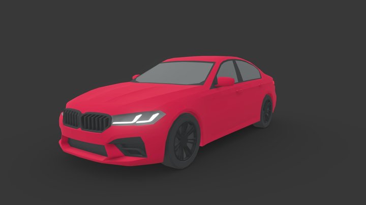 BMW M5 F90 LCI Low-poly 3D Model
