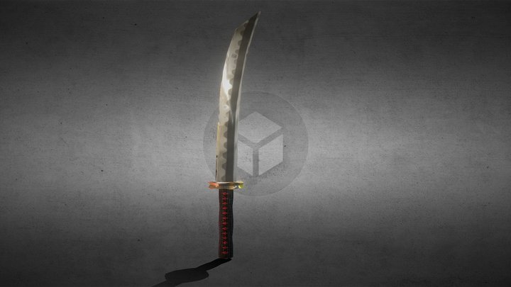 low-poly katana 3D Model