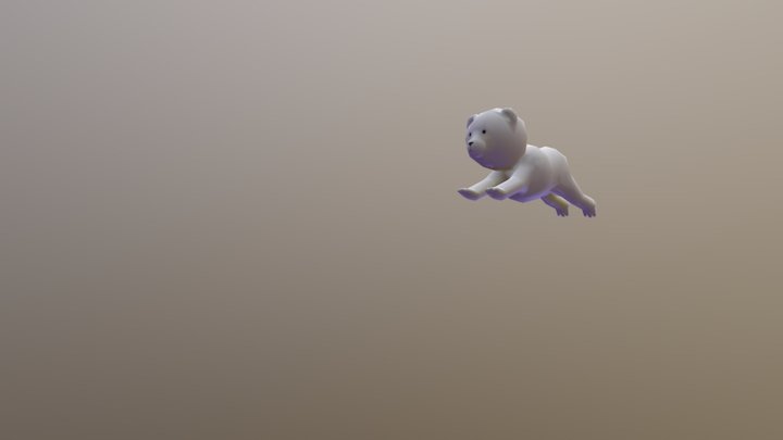 Polar Bear Cub run 3D Model