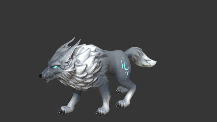 Wolf Plain Battle Roar 3D Model